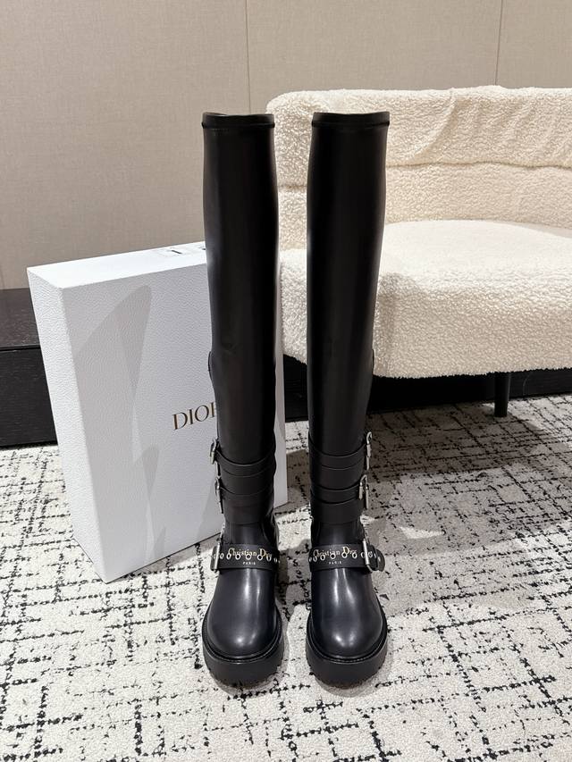 Top-tier version Dior 2025 Fall/Winter new D-Fight brogue boots, high-top boots,