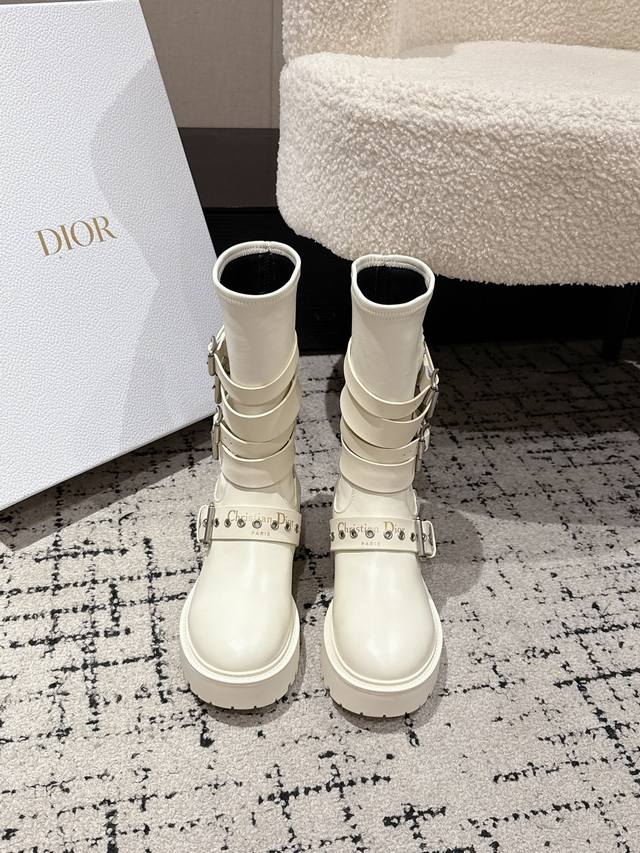 Top-tier version Dior 25 Fall/Winter new D-Fight mid-calf boots, brogue boots. A