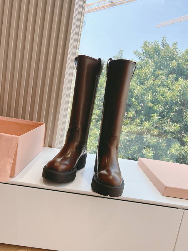 G0286 Exclusive First Release: Miu Miu Platform Over-the-Knee Riding Boots for W