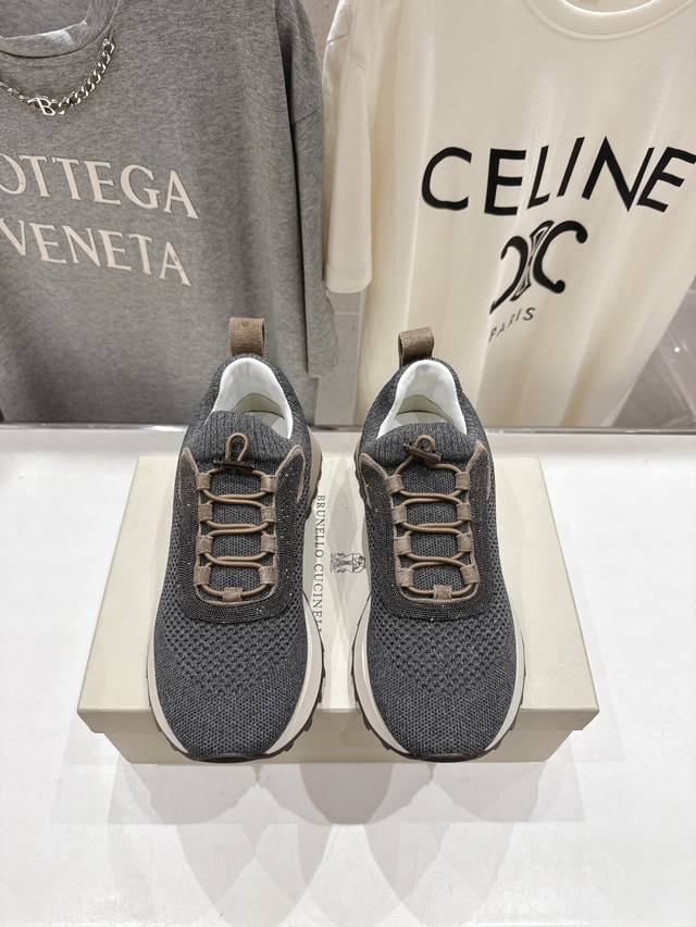 High-quality factory-made Brunello Cucinelli F059 new lace-up platform casual sn