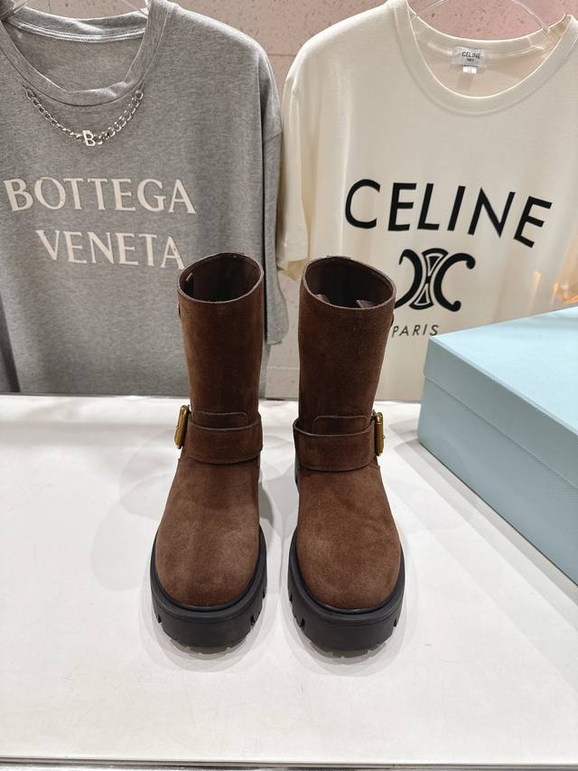 High-quality factory-made Prada F034 2025Ss latest triangle buckle thick-soled m