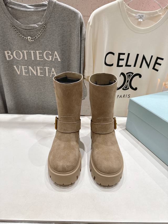 High-quality factory-made Prada F034 2025Ss latest triangle buckle thick-soled m