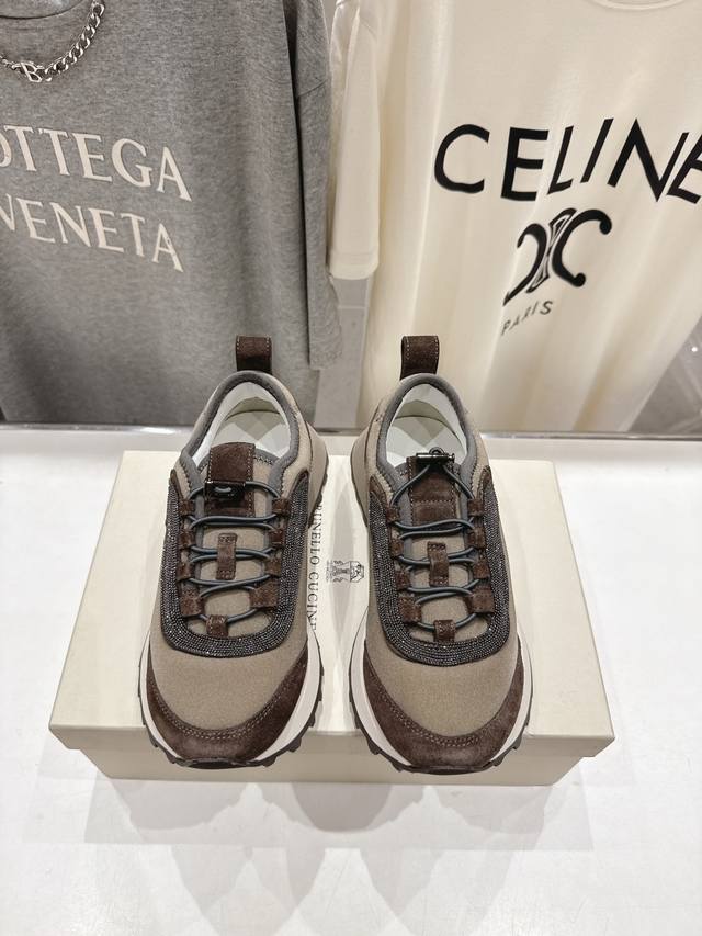 High-quality factory-made Brunello Cucinelli F059 new lace-up platform casual sn