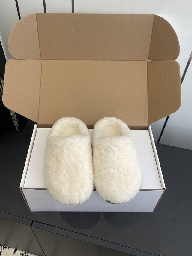 Alo 25Ss Autumn/Winter New Thick-Soled Lambswool Birken Mule Furry Slippers Supe