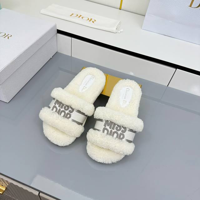Dior Wool Slippers - New Upgraded Version. These Dior Fall/Winter Embroidered Wo