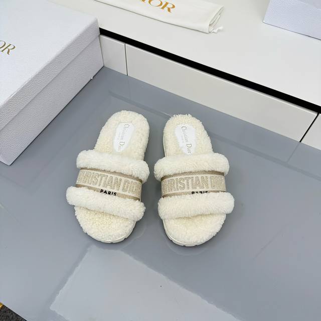 Dior Wool Slippers - New Upgraded Version. These Dior Fall/Winter Embroidered Wo