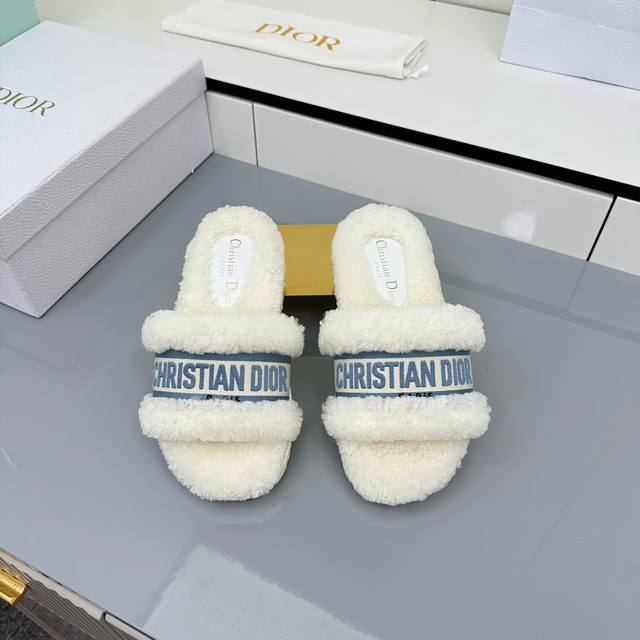 Dior Wool Slippers - New Upgraded Version. These Dior Fall/Winter Embroidered Wo