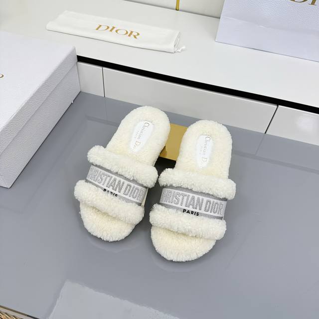 Dior Wool Slippers - New Upgraded Version. These Dior Fall/Winter Embroidered Wo
