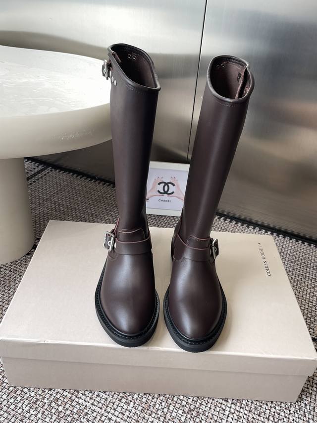 Ggdb Golden Goose 25Ss Autumn/Winter New Retro Tall Rider Boots Made of high-qua Ggdb Golden Goose 25Ss Autumn/Winter New Retro Tall Rider Boots Made of high-qua