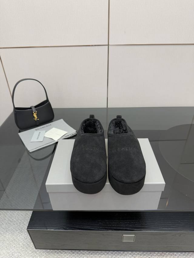 Balenciaga 25Ss Fall/Winter New Thick-Soled Mule Furry Slippers Lightweight and