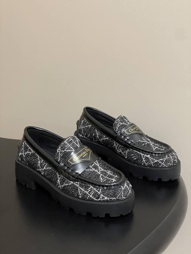 25Ss Early Autumn New Dior D-Boy Platform Loafers Cd Letter Height-Increasing Le