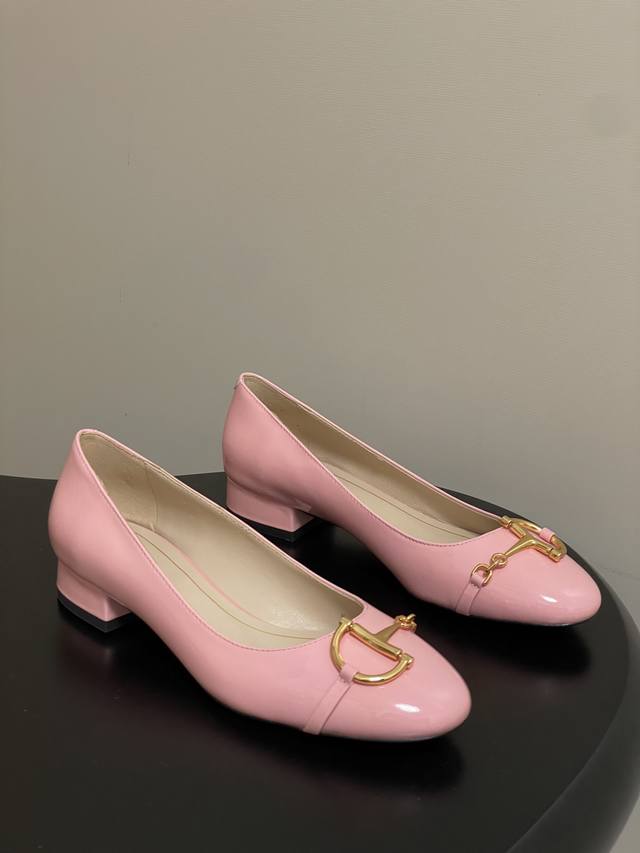 25Ss Early Autumn New Gucci Mary Jane Shoes with Horsebit Buckle, Patent Leather