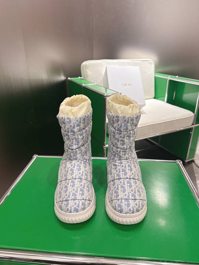 Top-tier version K020 Dior 2025 Autumn/Winter New Warm Down Boots, Furry Boots,