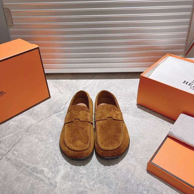 Factory direct Hermes 2025 Spring/Summer New Lazy Loafers for Women, Flat Round