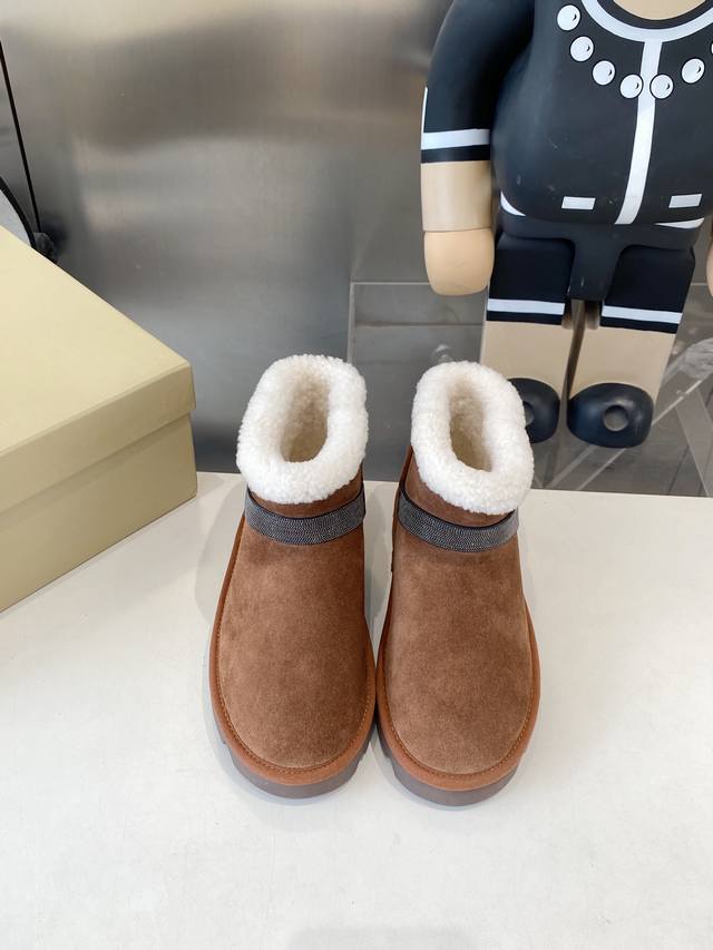Factory direct, top-quality Brunello Cucinelli winter snow boots, lamb wool lini