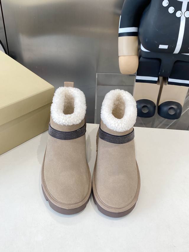 Factory direct, top-quality Brunello Cucinelli winter snow boots, lamb wool lini