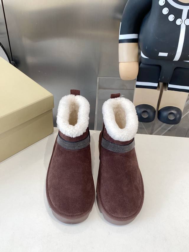 Factory direct, top-quality Brunello Cucinelli winter snow boots, lamb wool puff