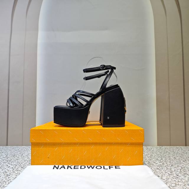 Top-quality factory-made Nakedwolfe high-heeled platform fashion sandals. Nakedw