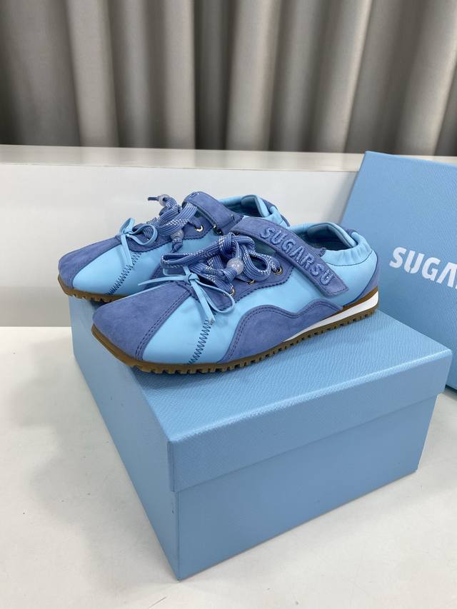 Sugarsu's latest hot-selling square-toe ballet-style color-blocked casual sports