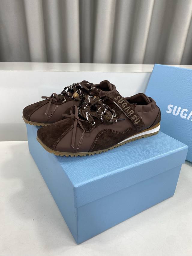 Sugarsu's latest hot-selling square-toe ballet-style color-blocked casual sports