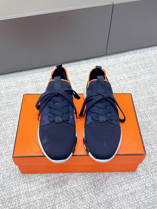 Top-quality men's +10 Hermes 25 Bouncing Couple Sports and Casual Shoes The most