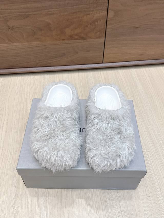 High-quality Balenciaga 25Ss Fall/Winter new thick-soled wool slippers, couple s