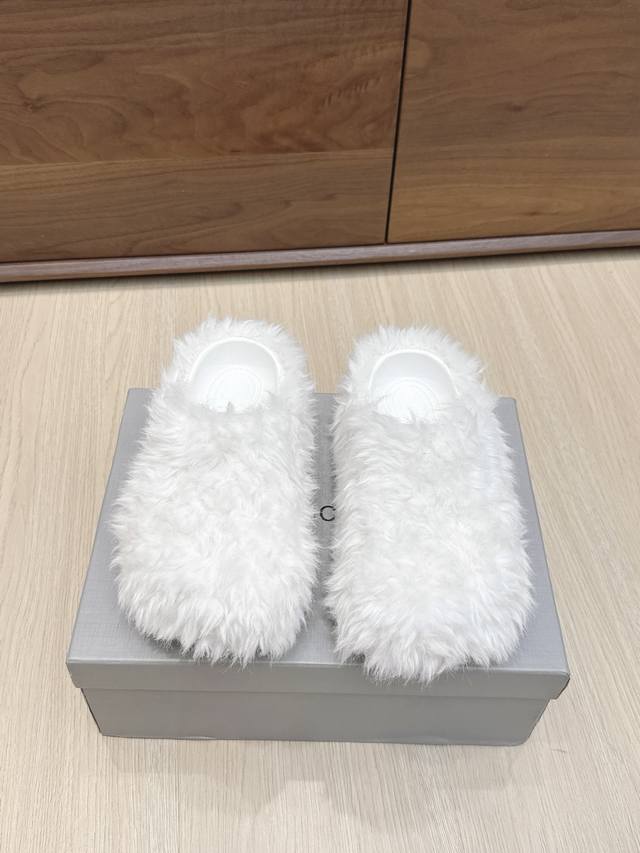 High-quality Balenciaga 25Ss Fall/Winter new thick-soled wool slippers, couple s