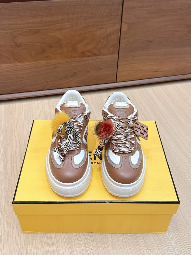 High-quality Fendi Match Platform new platform casual sneakers. The shoe shape i