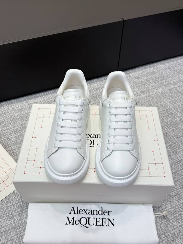 Men's +10 White Leather Sneakers (Reseller Grade) # McQueen is undoubtedly the k