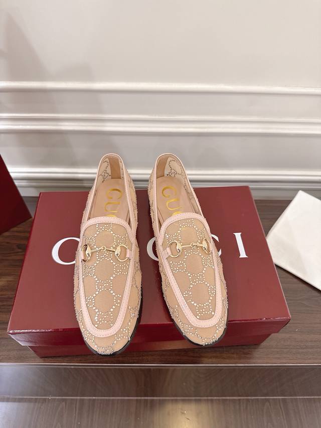 Gucci Jordaan Series Women's Mesh Crystal Rhinestone Loafers As an outstanding r