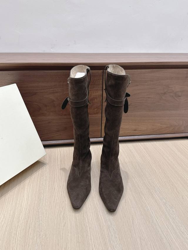 High-quality Orinous 25Ss Autumn/Winter New Square Toe Retro V-Strap Stacked Lon