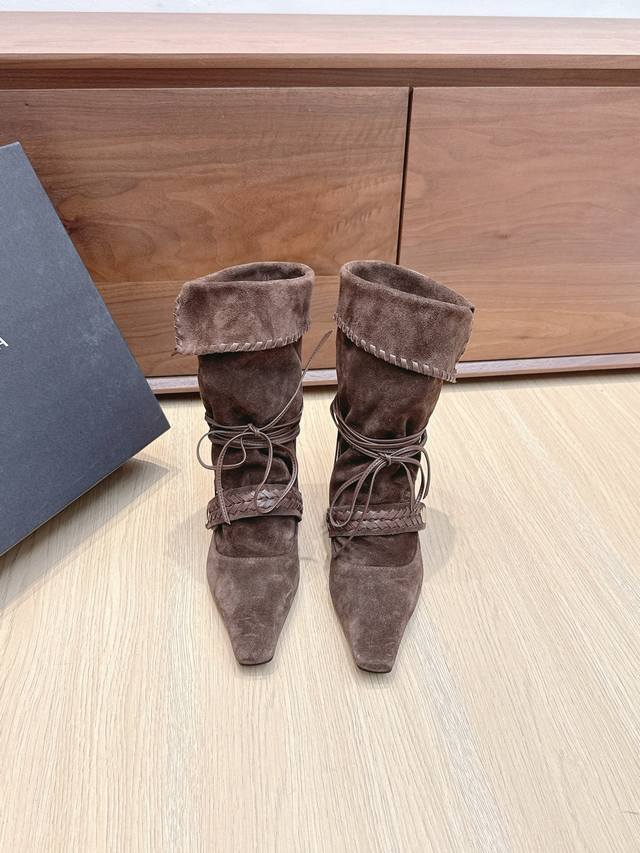 High-quality Cello Sonata 25Ss Autumn/Winter New Square Toe Pastoral Style Stack