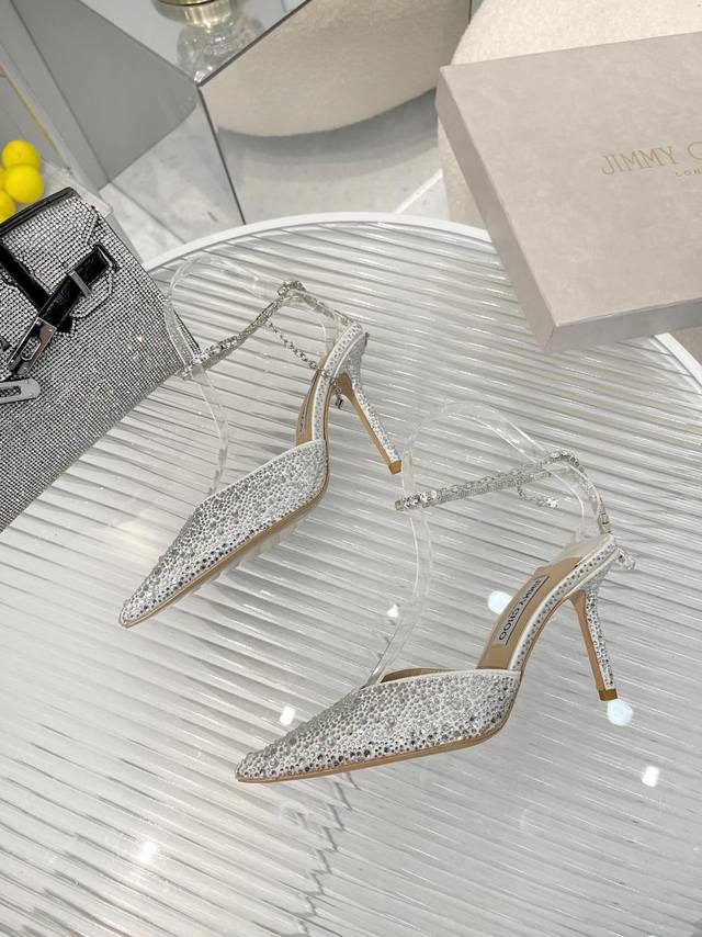 Jimmychoo's new Goddess Series rhinestone high heels. Featured by numerous celeb