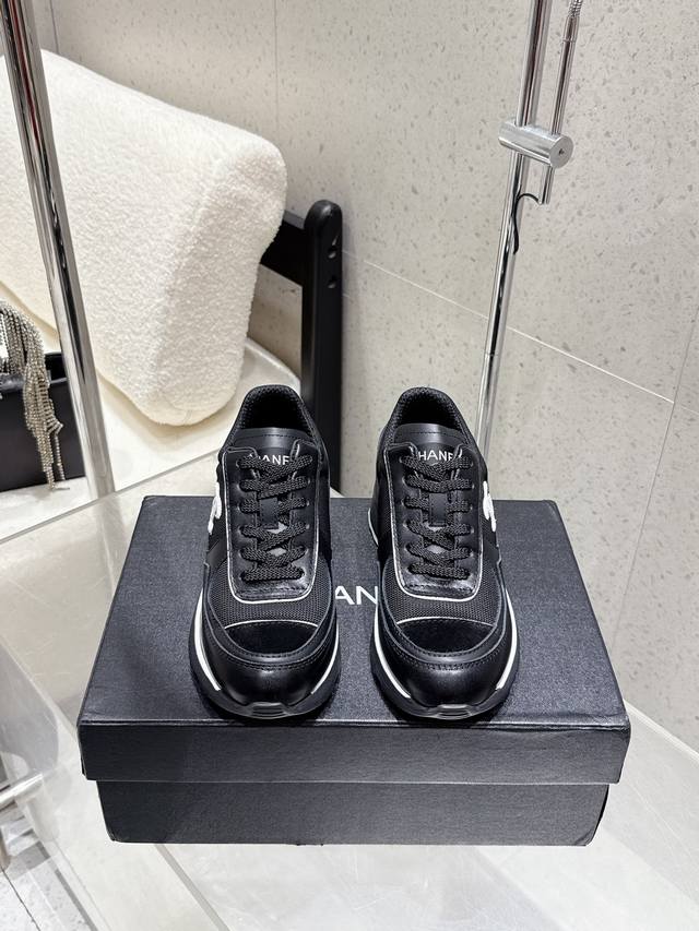 Chanel 2025 Top-Tier Casual Sneakers. This classic Chanel design features a mult