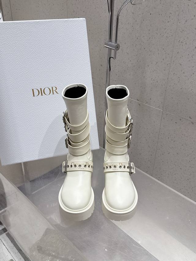 Dior Fall/Winter New Mid-Calf Boots, High-Calf Boots, Retro Motorcycle Boots. 1: