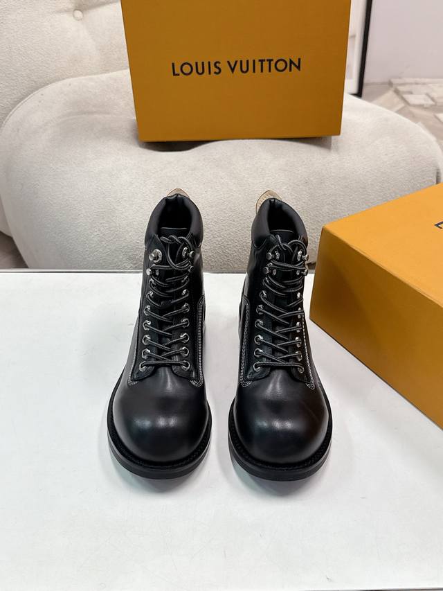 25Ss Early Autumn New Louis Vuiteeon Lv Bubble Lace-up Men's Platform Leather Sh