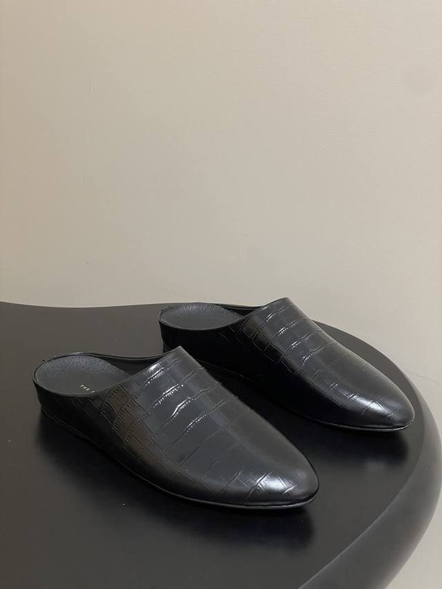 The Row 25Ss Early Autumn New Tr Roman Mule Half-Slippers Minimalist Stone Patte