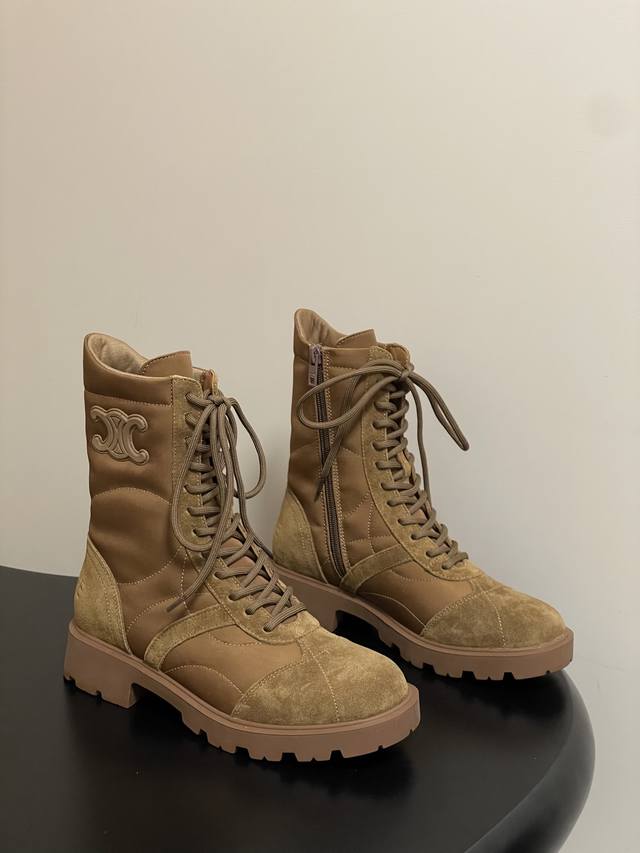 25Fw Autumn/Winter New Celine Arc de Triomphe Retro Platform Martin Boots Ankle