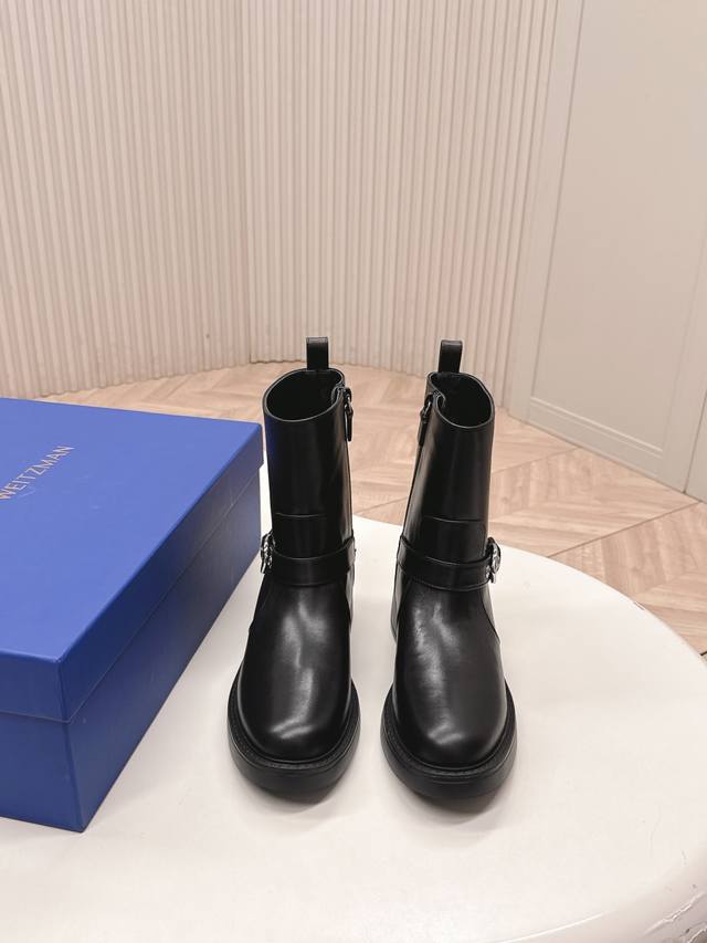 Sw2025 Autumn/Winter Boots in suede calfskin with buckles! New Sw Martin boots,