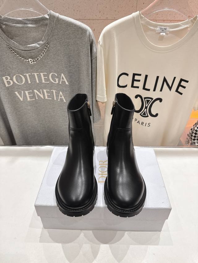 High-quality factory-made Dior F019 2025 Autumn/Winter new side zipper flat ankl