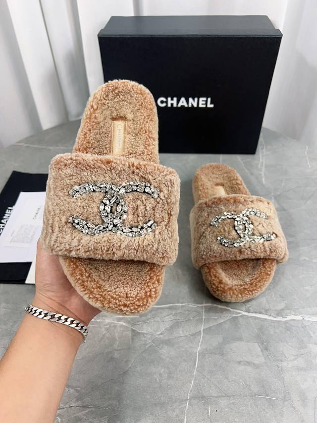 Chanel Hot Selling Item! Chanel Platform Furry Slippers - Wool Slippers - 3C Aut