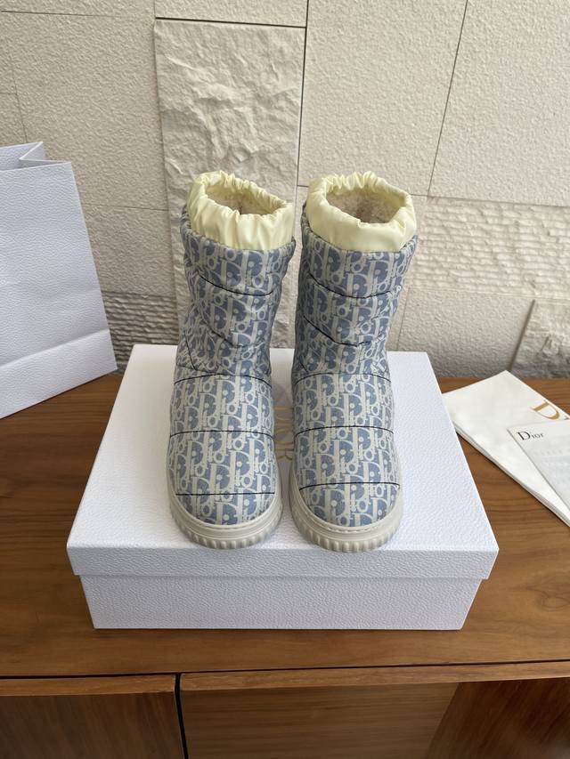 Top Version: Dior 2025 Fall/Winter New Dior Frost Ankle Boots, Oblique Print Sno
