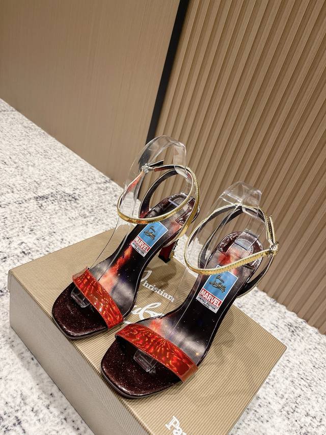 Top-tier version: Christian Louboutin x Marvel 2025S original high heels, heavy-