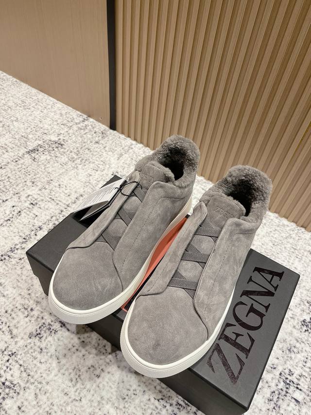 High Quality: Men's Low-Top Zegna 2025 Autumn/Winter New Men's Casual Shoes. The