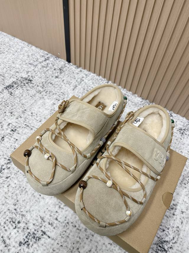 Top Version: Ugg 2025 Autumn/Winter Fluffy Ballet and Mary Jane Shoes A perfect