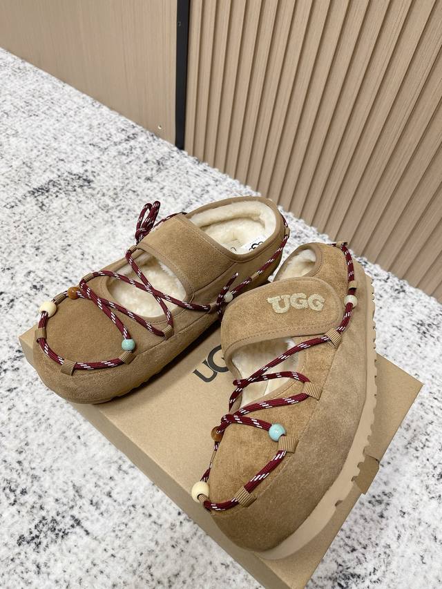 Top Version: Ugg 2025 Fall/Winter Fluffy Ballet and Mary Jane Shoes A perfect bl