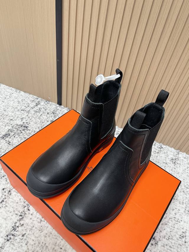 High-quality factory version: Hermes F058 25Ss New 2025Ss Chelsea Boots (Autumn/
