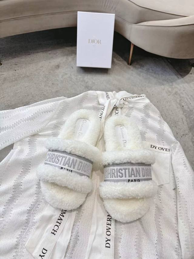 Dior Wool Slippers - New Upgraded Version. These Dior Fall/Winter Embroidered Wo