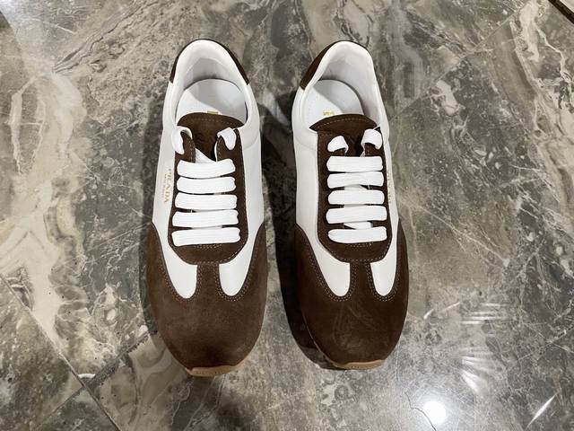 Prada's new German Training shoes! Upper: Calfskin Lining: Sheepskin Outsole: Ru
