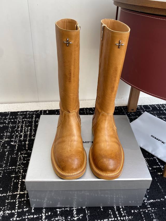 High-quality Smfk cross-stitch new riding boots